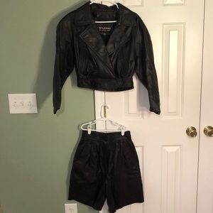 Vintage Wilsons Leather Jacket and Shorts Set